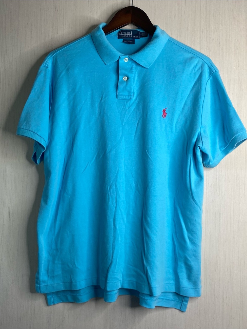 Polo by Ralph Lauren Men’s Custom Fit Short Sleeve Polo Shirt Blue Large